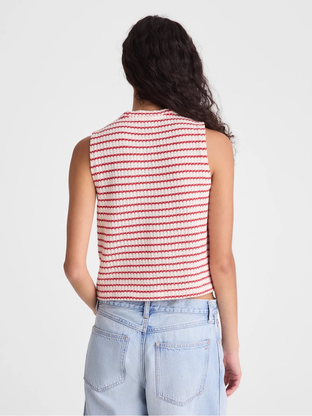Madewell Textured-Knit Button-Front Shell Top - Picture 4 of 8
